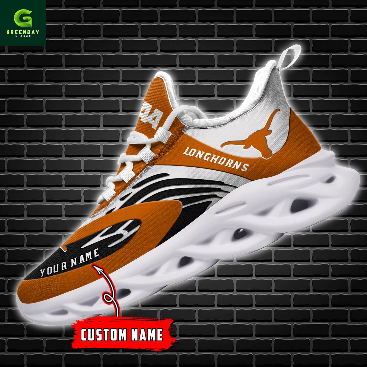 Ideafootwear Texas Longhorns Max Soul Shoes Sneakers For Men And Women
