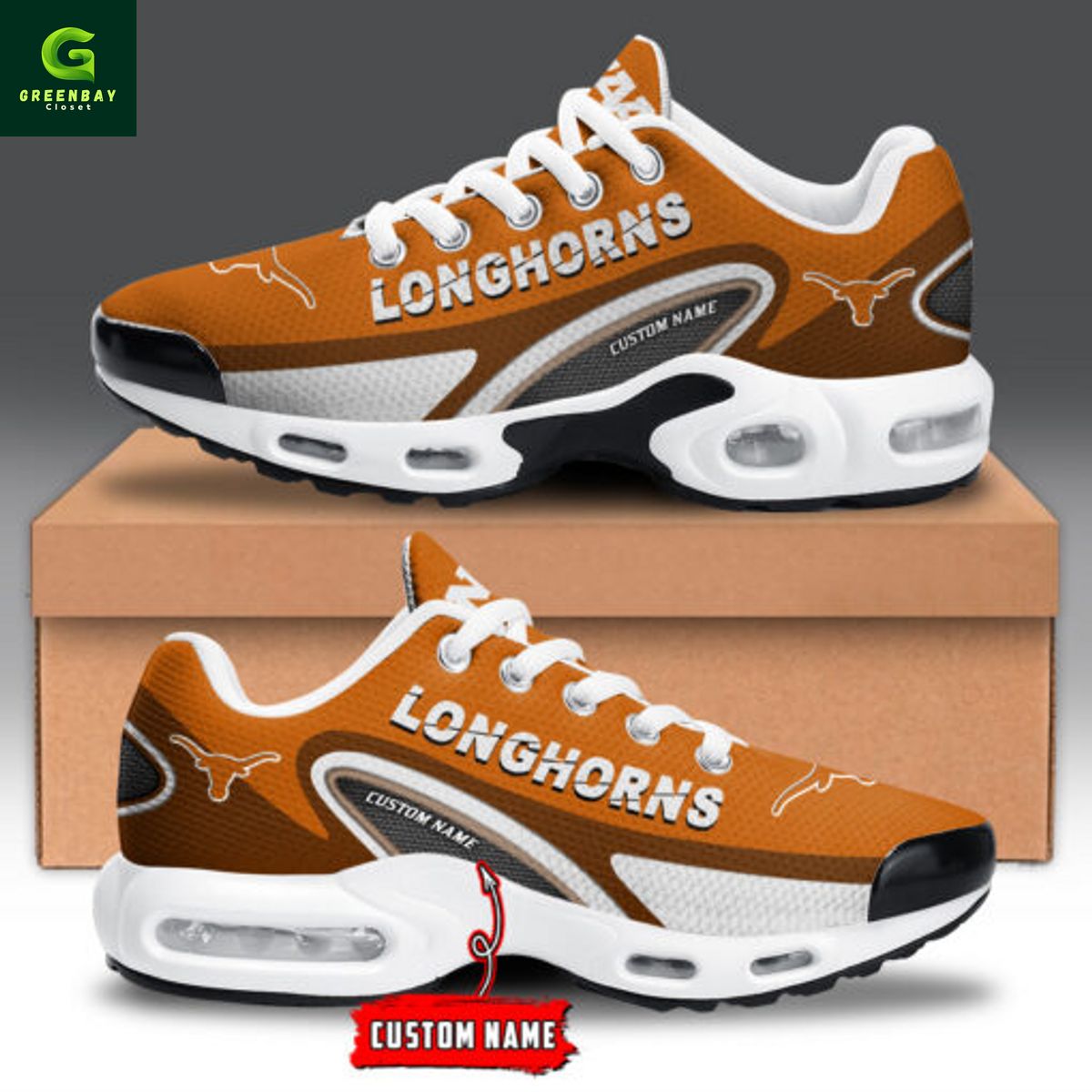 Ideafootwear Texas Longhorns TN Shoes Sneakers For Men And Women