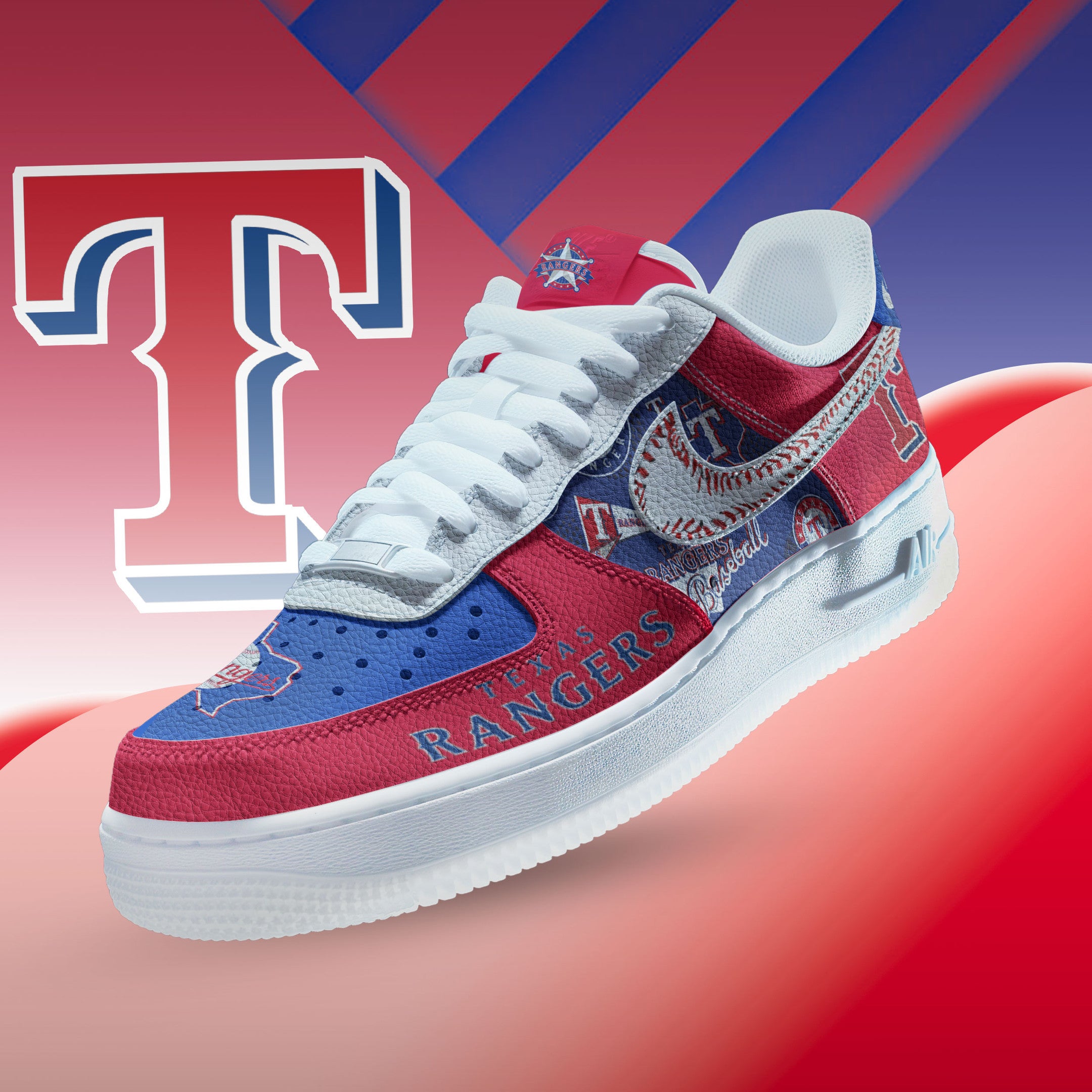 Ideafootwear Texas Rangers Air Low-Top Sneakers Shoes For Men And Women 1