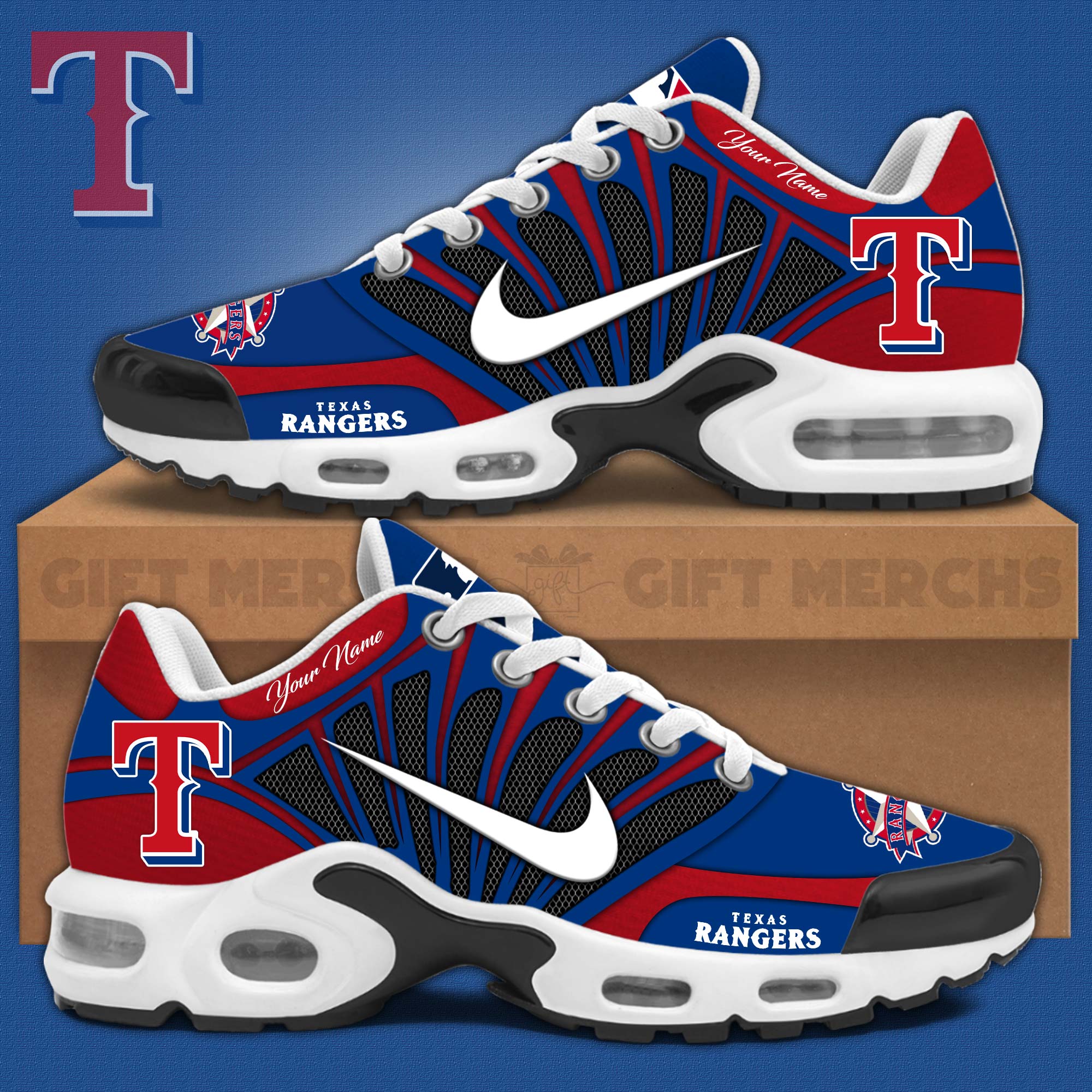 Ideafootwear Texas Rangers TN Shoes Sneakers For Men And Women
