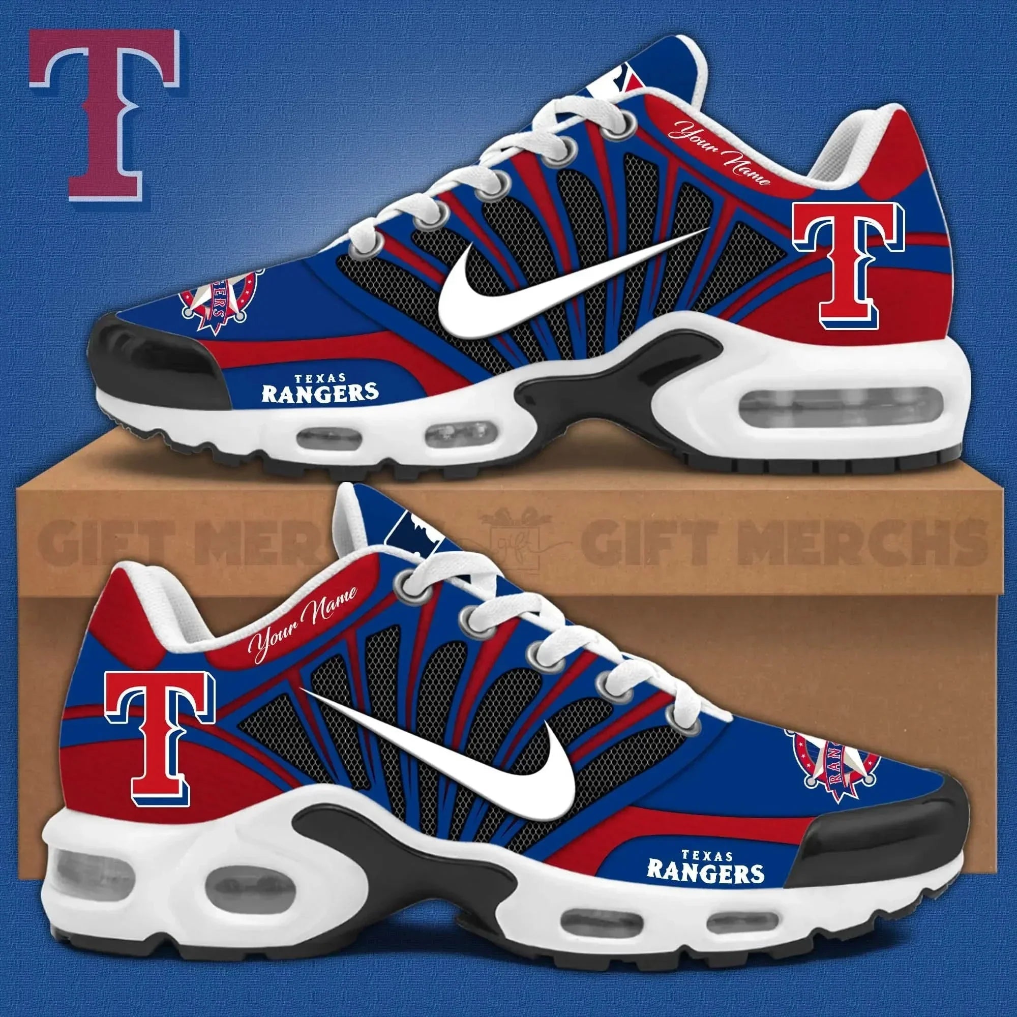 Ideafootwear Texas Rangers TN Shoes Sneakers For Men And Women