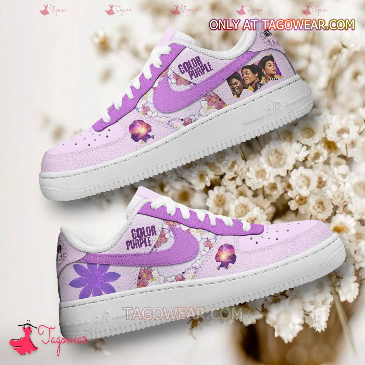 Ideafootwear The Color Purple Air Low-Top Sneakers Shoes For Men And Women 2