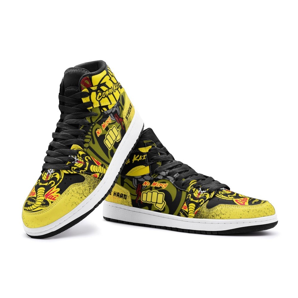 Ideafootwear The Karate Kid Cobra Kai AJ1 High Sneakers Shoes For Men And Women
