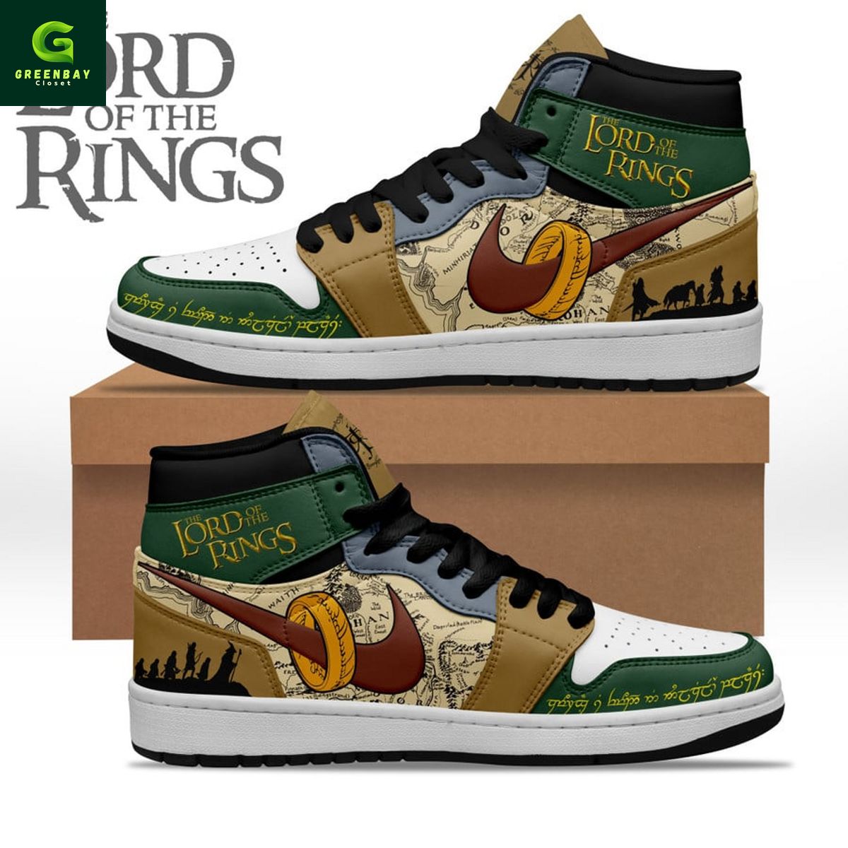 Ideafootwear The Lord Of The Rings AJ1 High Sneakers Shoes For Men And Women