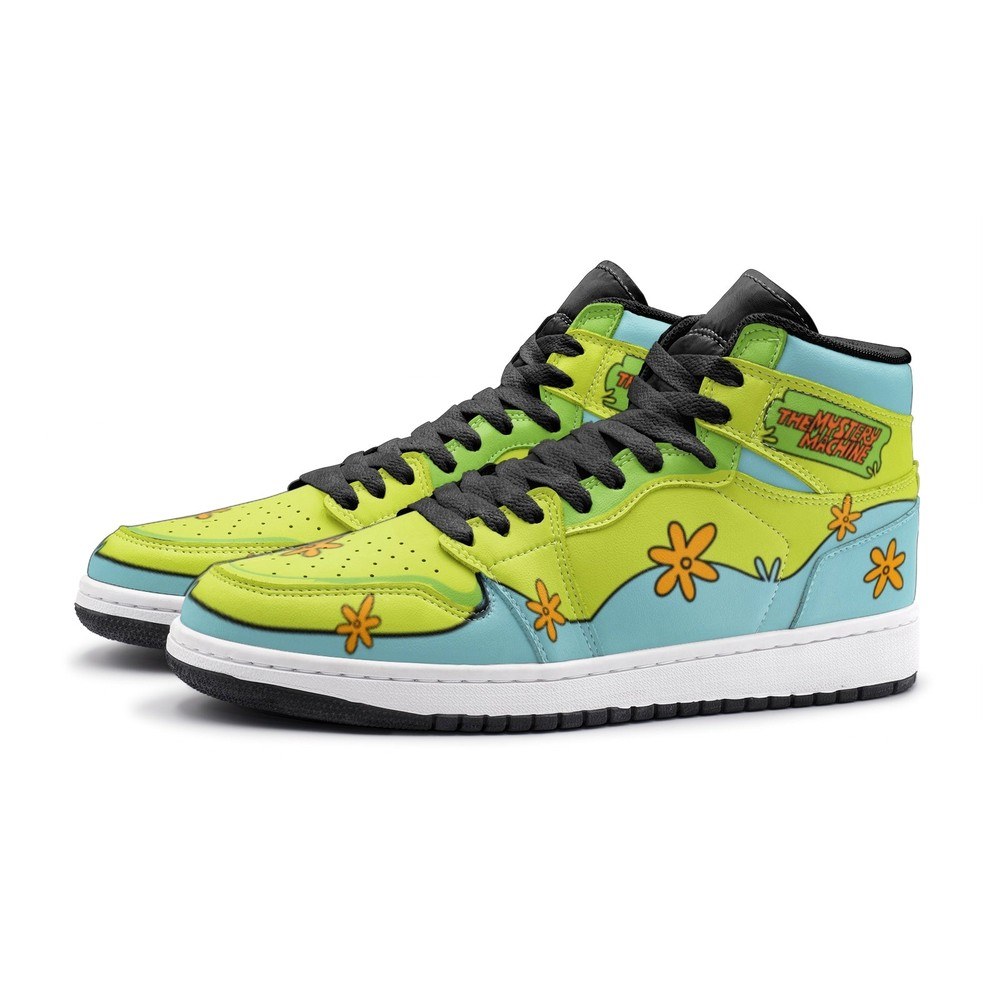 Ideafootwear The Mystery Machine Scooby Doo AJ1 High Sneakers Shoes For Men And Women