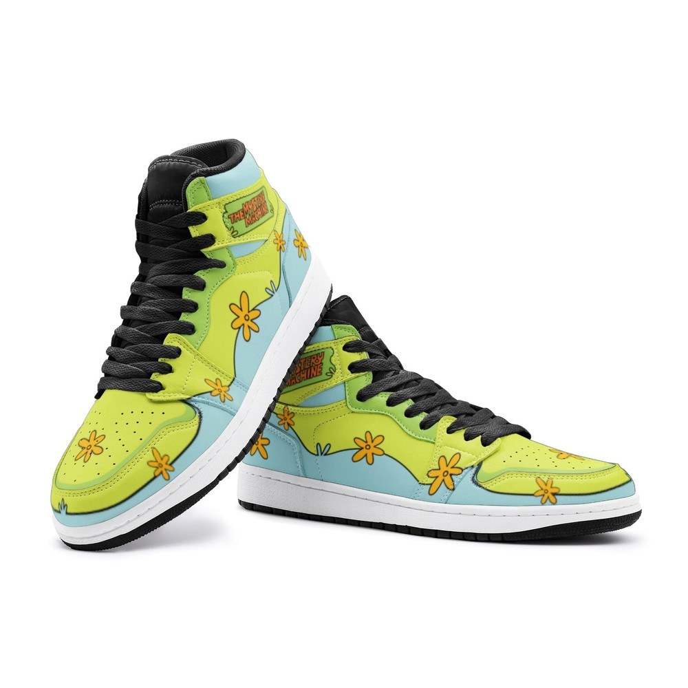 Ideafootwear The Mystery Machine Scooby Doo AJ1 High Sneakers Shoes For Men And Women