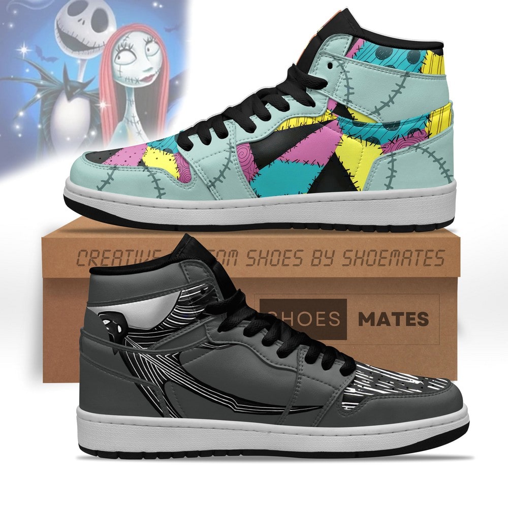 Ideafootwear The Nightmare Before Christmas AJ1 High Sneakers Shoes For Men And Women