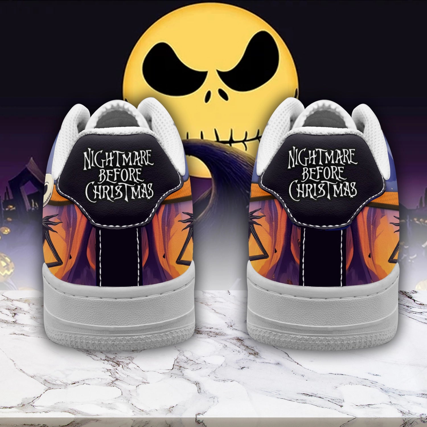 Ideafootwear The Nightmare Before Christmas x Halloween Air Low-Top Sneakers Shoes For Men And Women 3