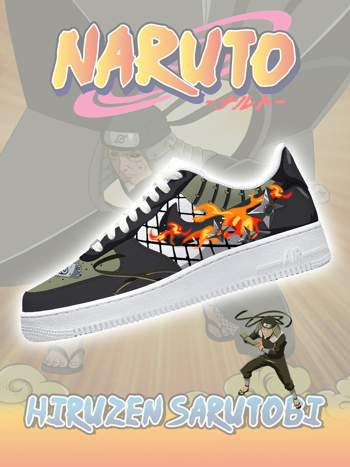 Ideafootwear Third Hokage Hiruzen Sarutobi  Air Low-Top Sneakers Shoes For Men And Women 1