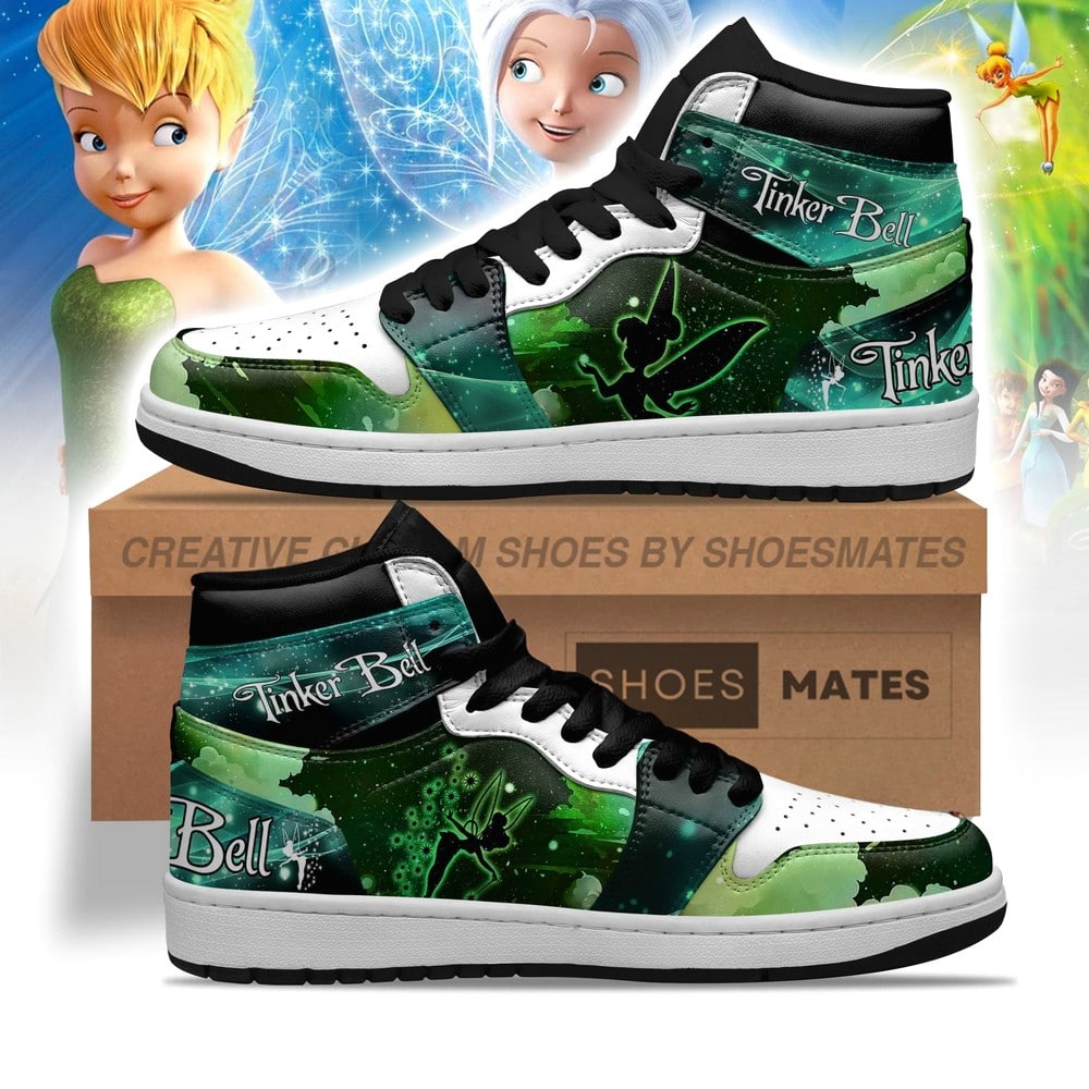 Ideafootwear Tinker Bell AJ1 High Sneakers Shoes For Men And Women