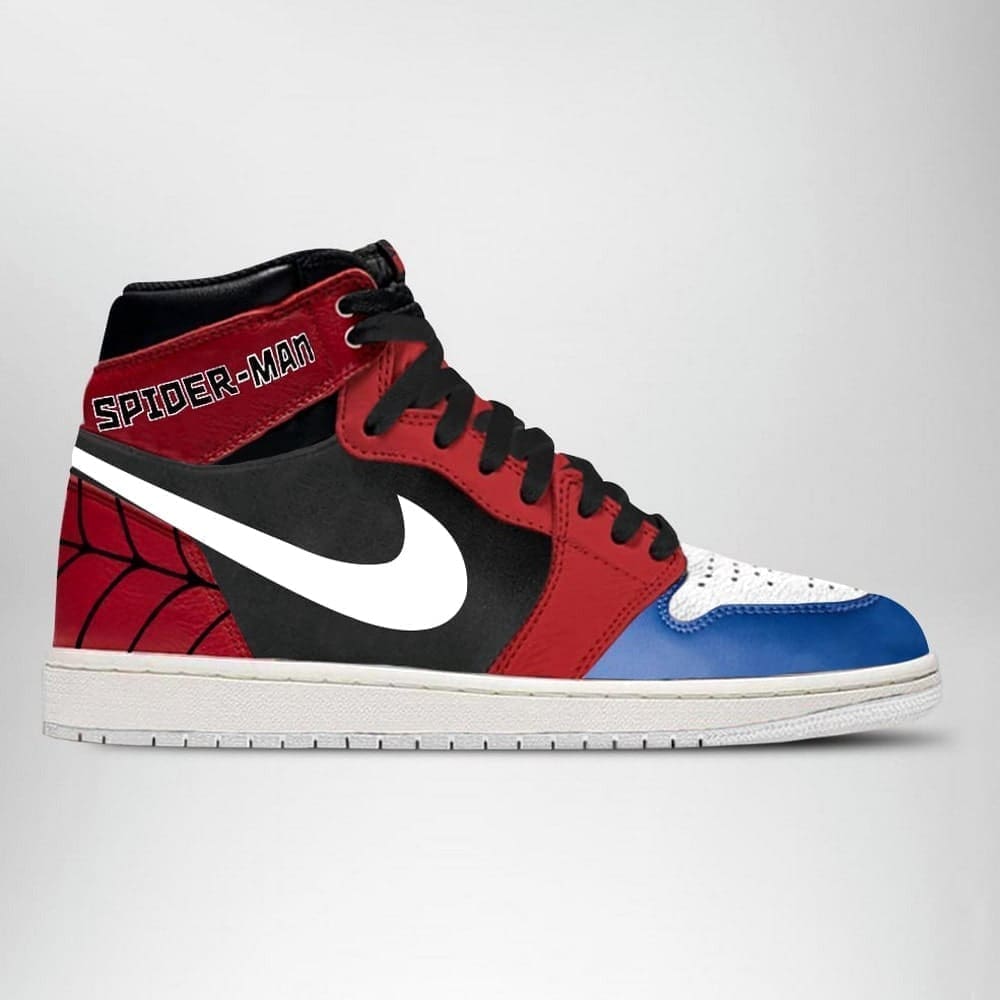 Ideafootwear Tobey Maguire Spider-Man AJ1 High Sneakers Shoes For Men And Women