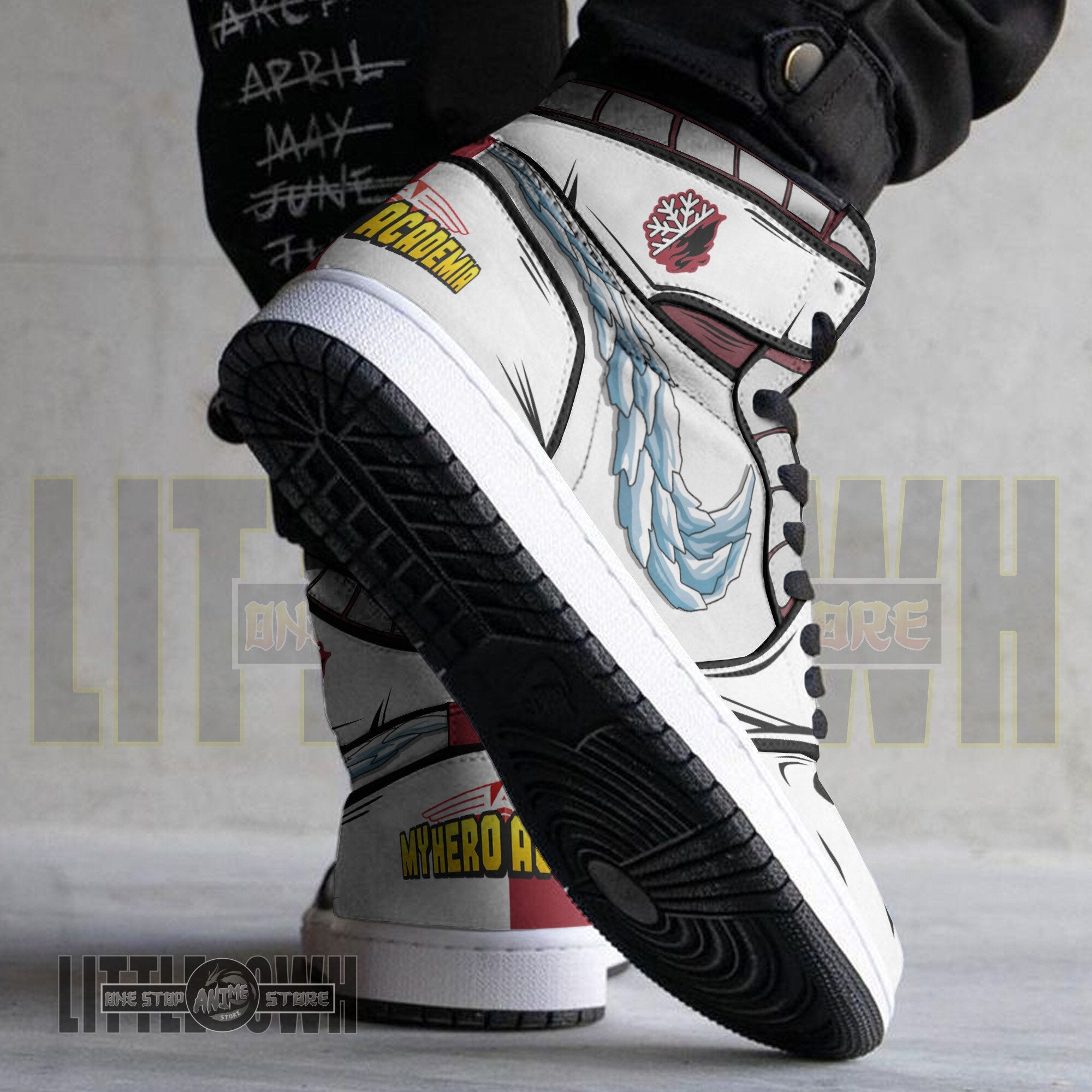 Ideafootwear Todoroki Shouto AJ1 High Sneakers Shoes For Men And Women