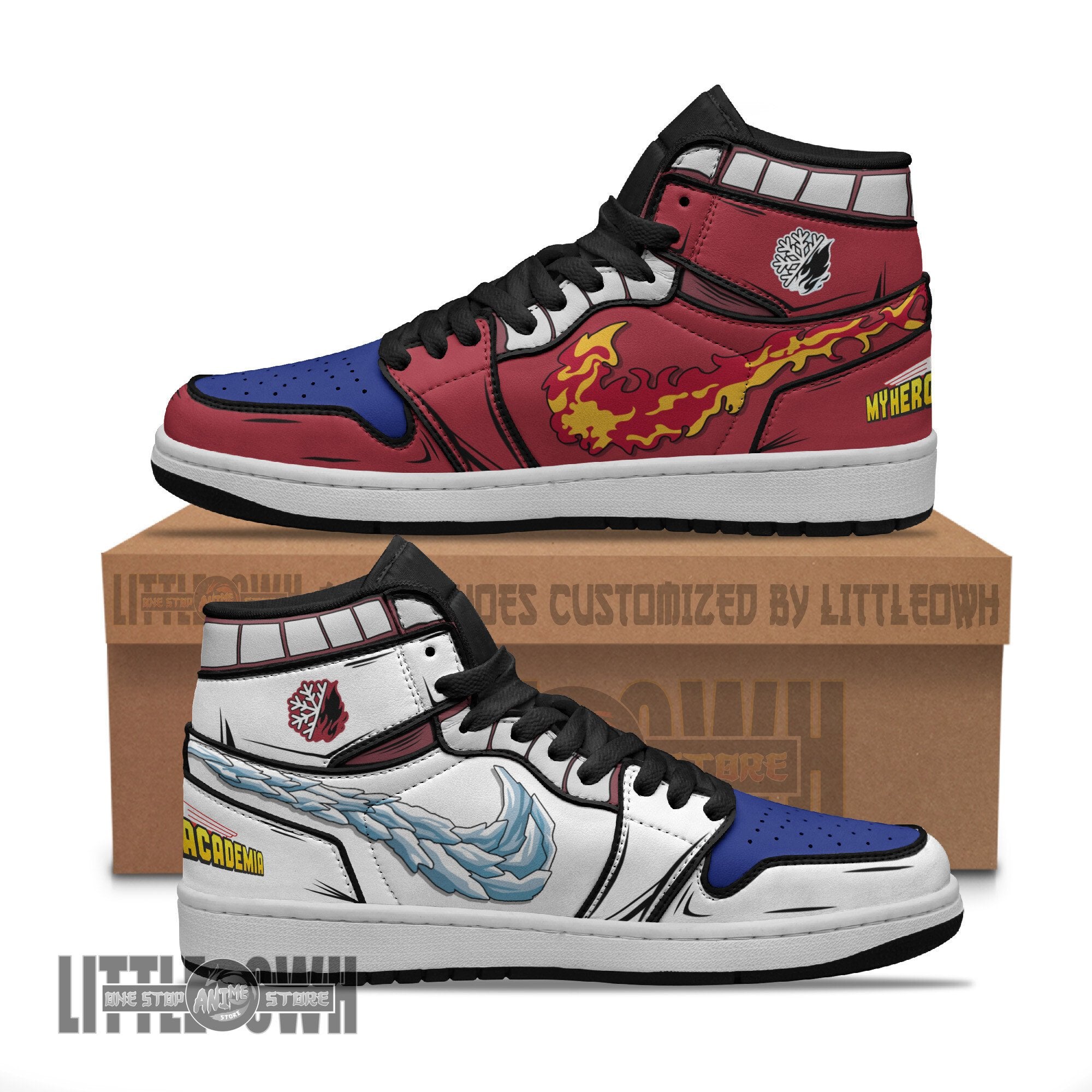 Ideafootwear Todoroki Shouto AJ1 High Sneakers Shoes For Men And Women