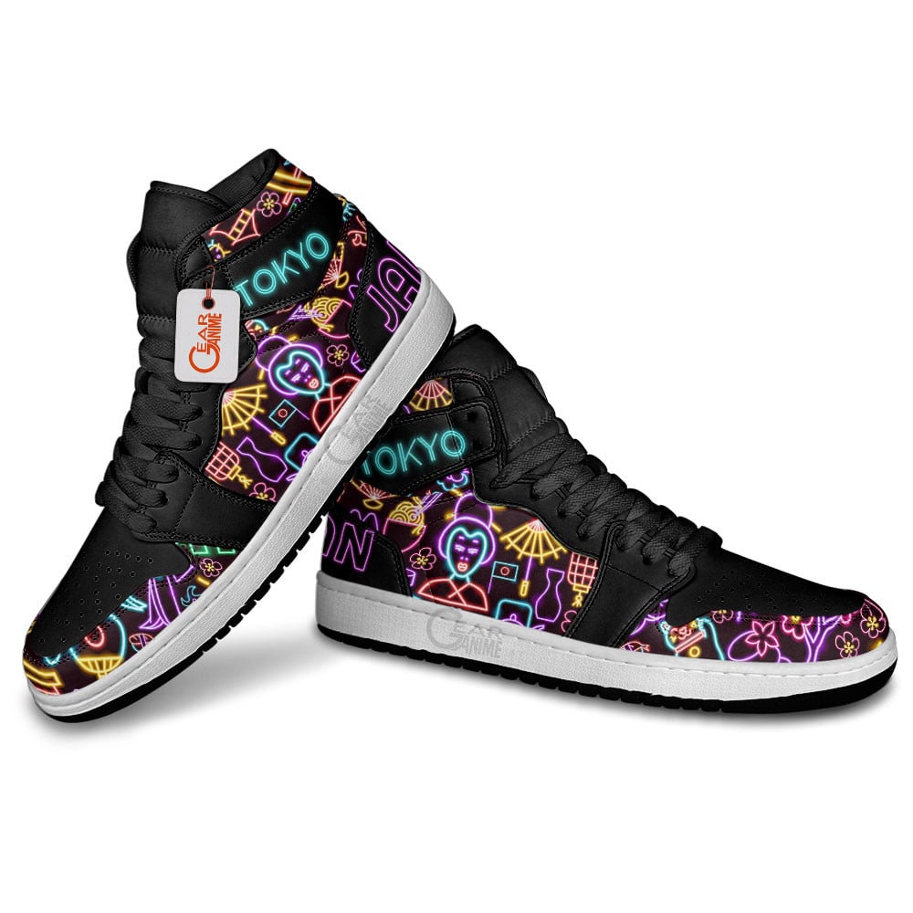 Ideafootwear Tokyo Neon AJ1 High Sneakers Shoes For Men And Women