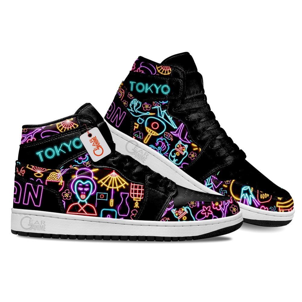 Ideafootwear Tokyo Neon AJ1 High Sneakers Shoes For Men And Women