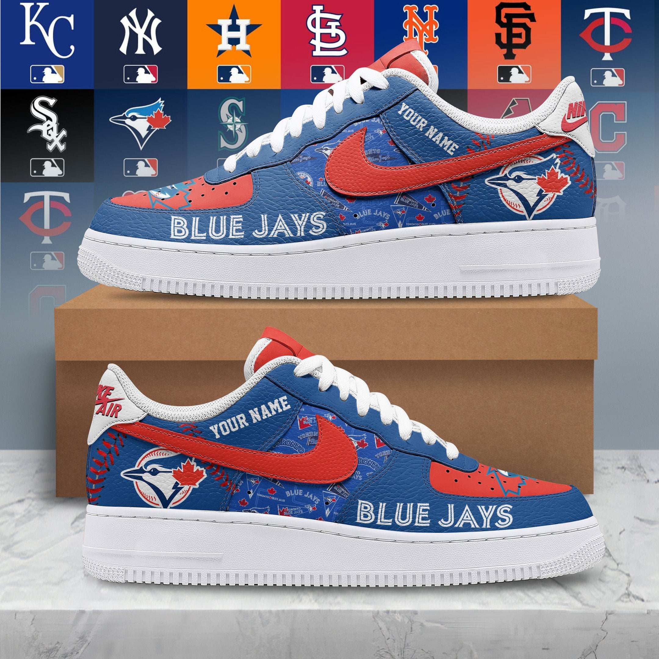 Ideafootwear Toronto Blue Jays Air Low-Top Sneakers Shoes For Men And Women 2