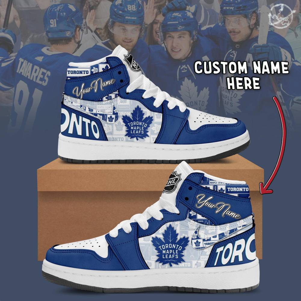 Ideafootwear Toronto Maple Leafs AJ1 High Sneakers Shoes For Men And Women