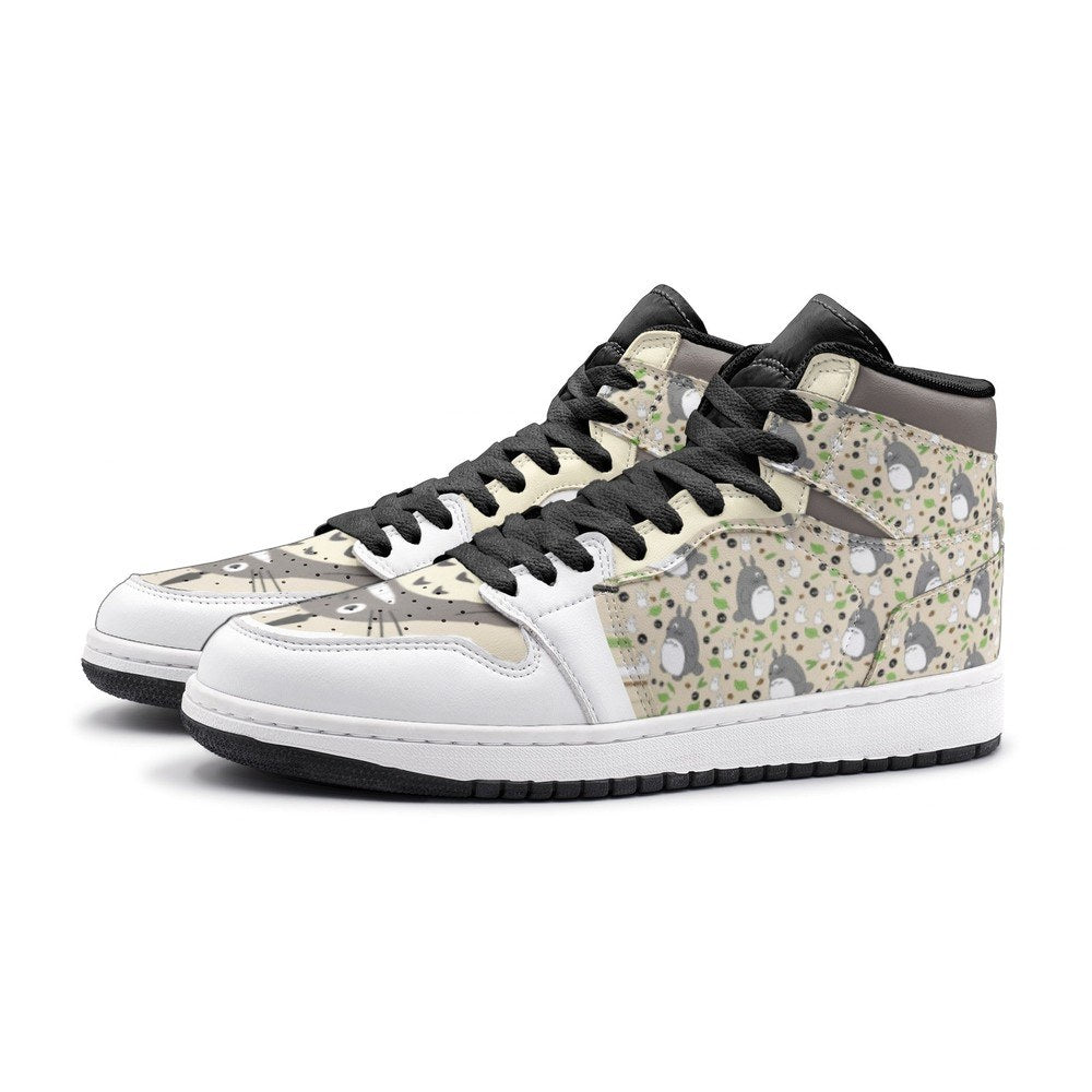 Ideafootwear Totoro Pattern My Neighbor Totoro AJ1 High Sneakers Shoes For Men And Women