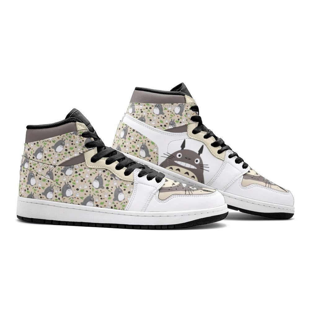 Ideafootwear Totoro Pattern My Neighbor Totoro AJ1 High Sneakers Shoes For Men And Women