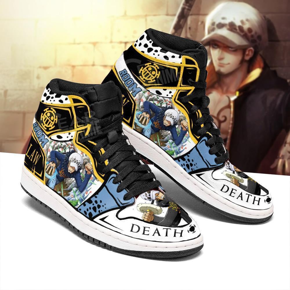 Ideafootwear Trafalgar D. Water Law AJ1 High Sneakers Shoes For Men And Women