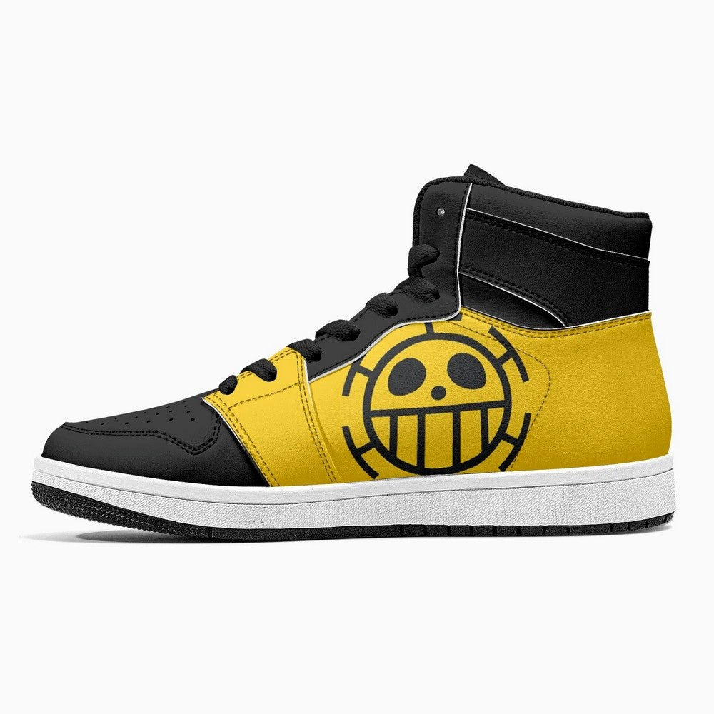 Ideafootwear Trafalgar D. Water Law One Piece AJ1 High Sneakers Shoes For Men And Women