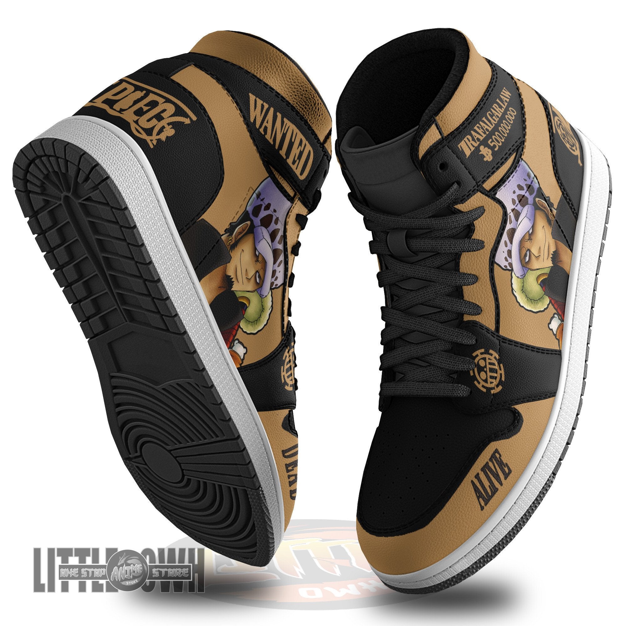 Ideafootwear Trafalgar Law AJ1 High Sneakers Shoes For Men And Women