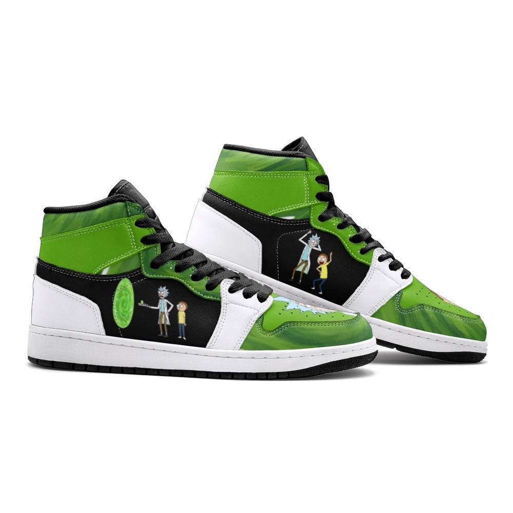 Ideafootwear Travel Time Rick And Morty AJ1 High Sneakers Shoes For Men And Women