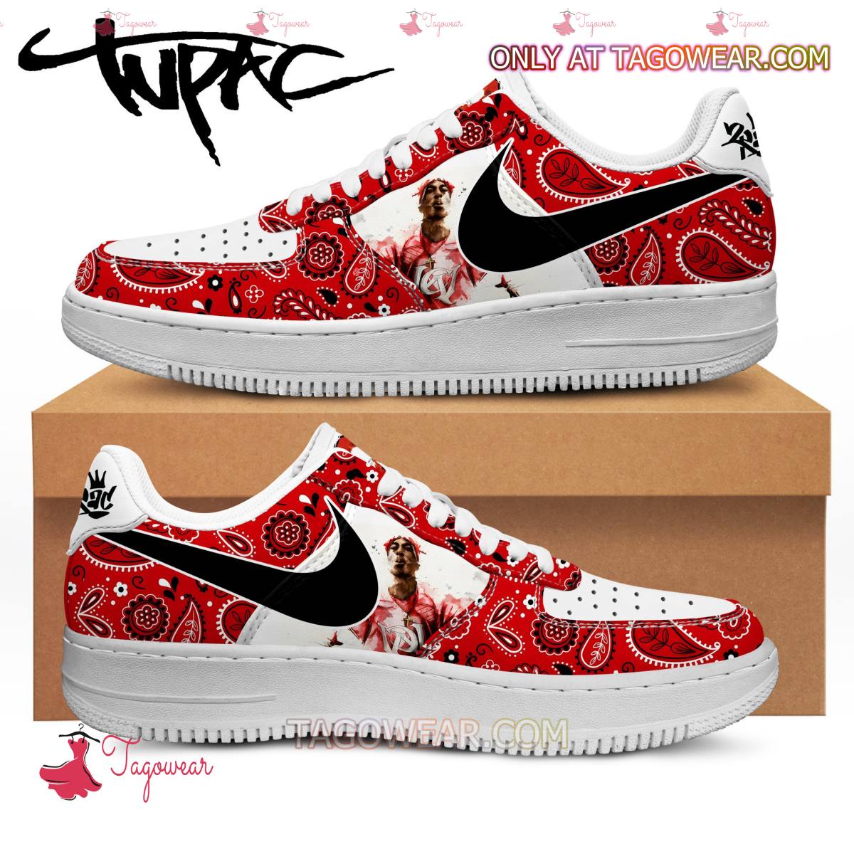 Ideafootwear Tupac Shakur Air Low-Top Sneakers Shoes For Men And Women 1
