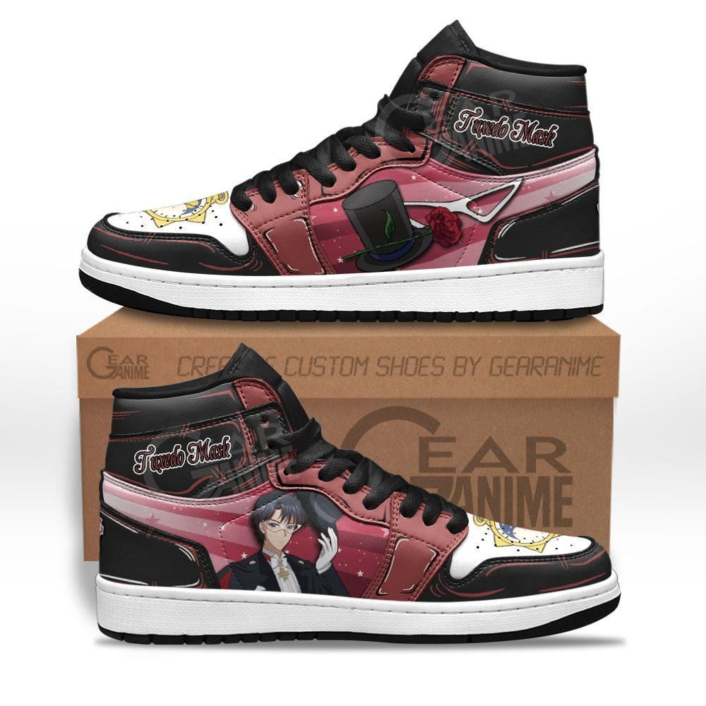 Ideafootwear Tuxedo Mask AJ1 High Sneakers Shoes For Men And Women