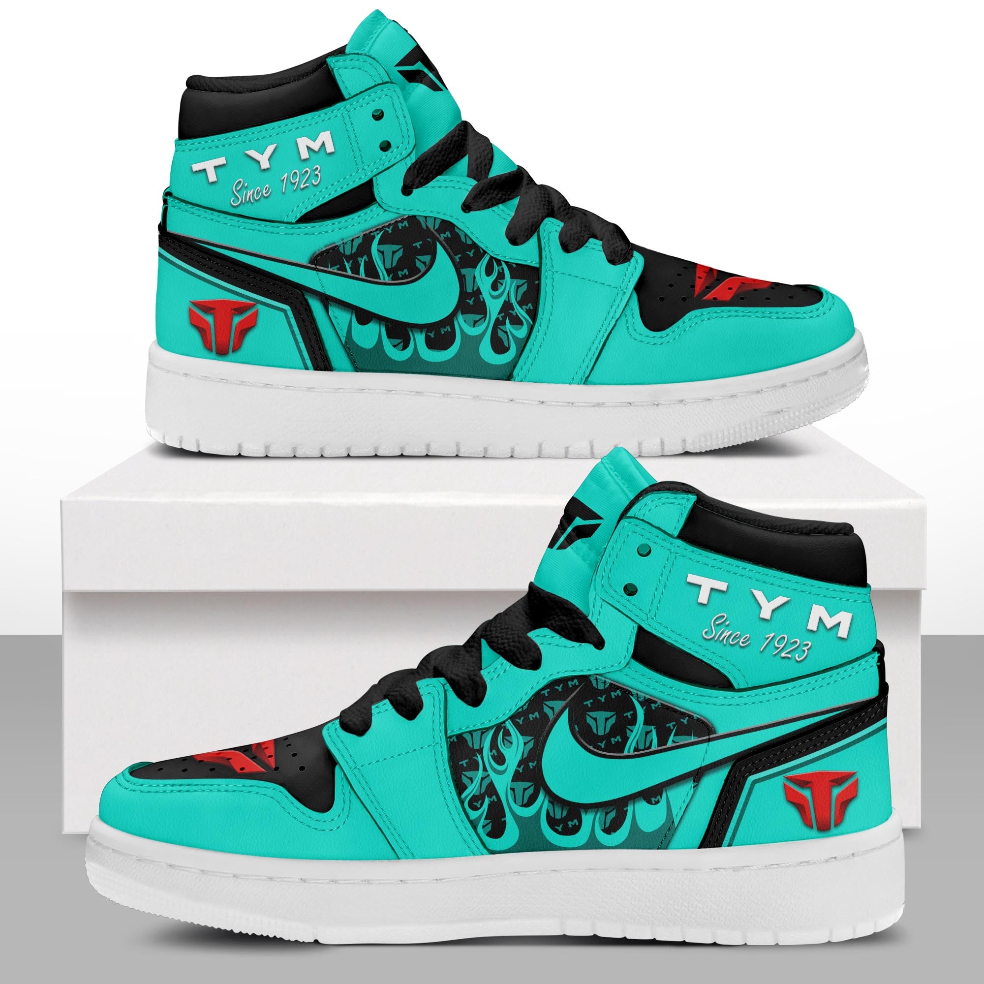 Ideafootwear TYM Tractors AJ1 High Sneakers Shoes For Men And Women