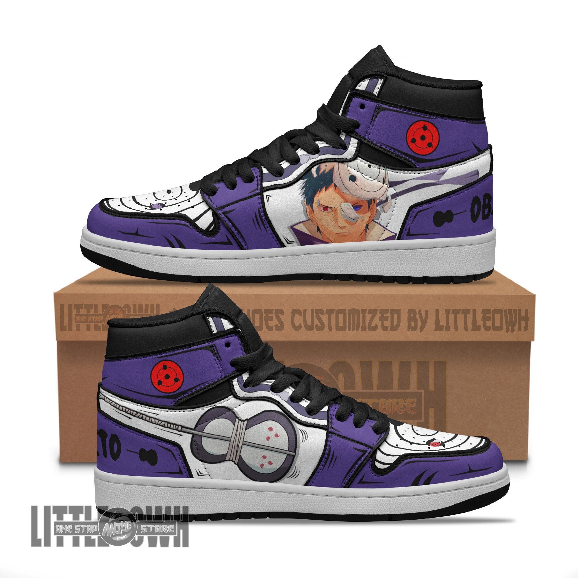 Ideafootwear Uchiha Obito AJ1 High Sneakers Shoes For Men And Women