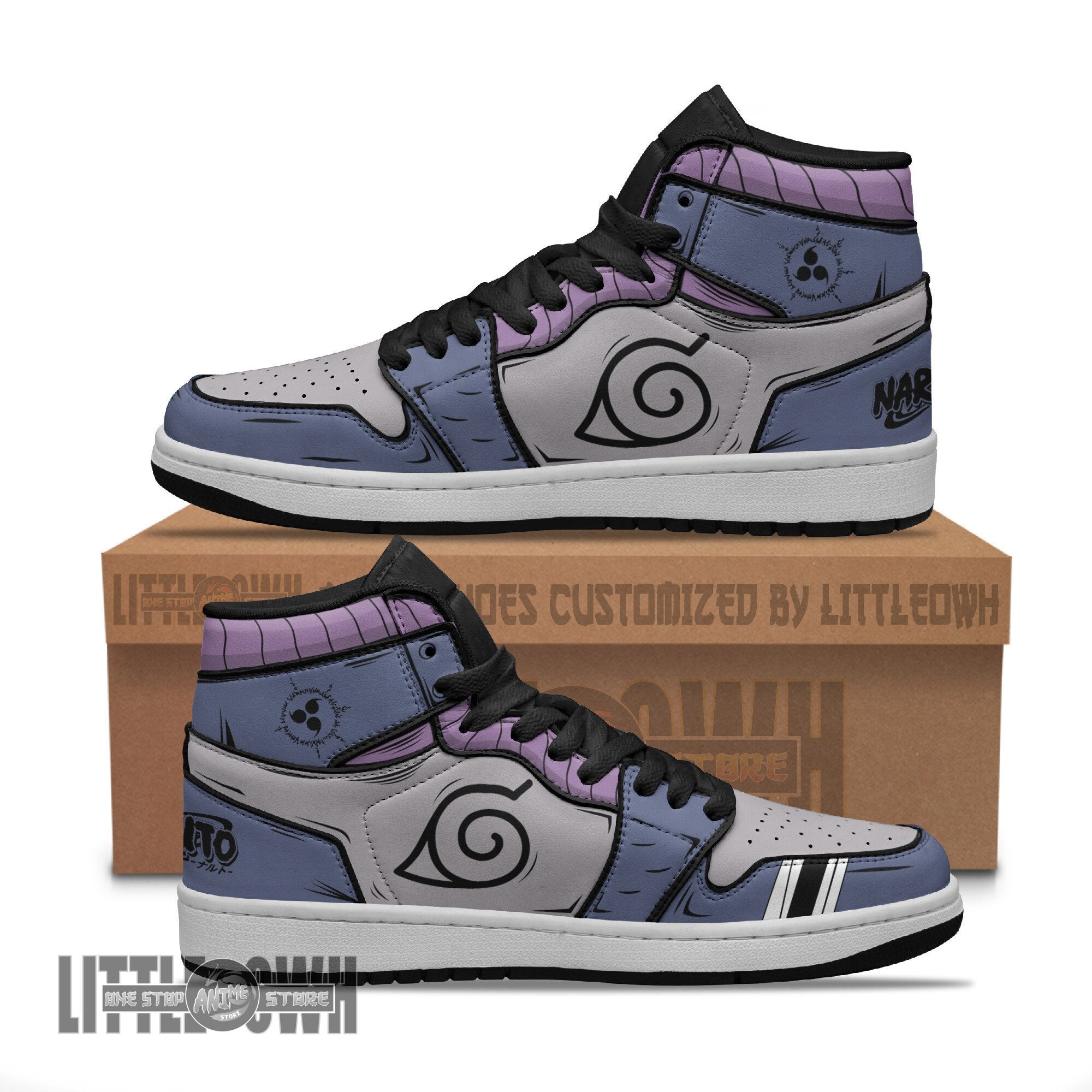 Ideafootwear Uchiha Sasuke AJ1 High Sneakers Shoes For Men And Women