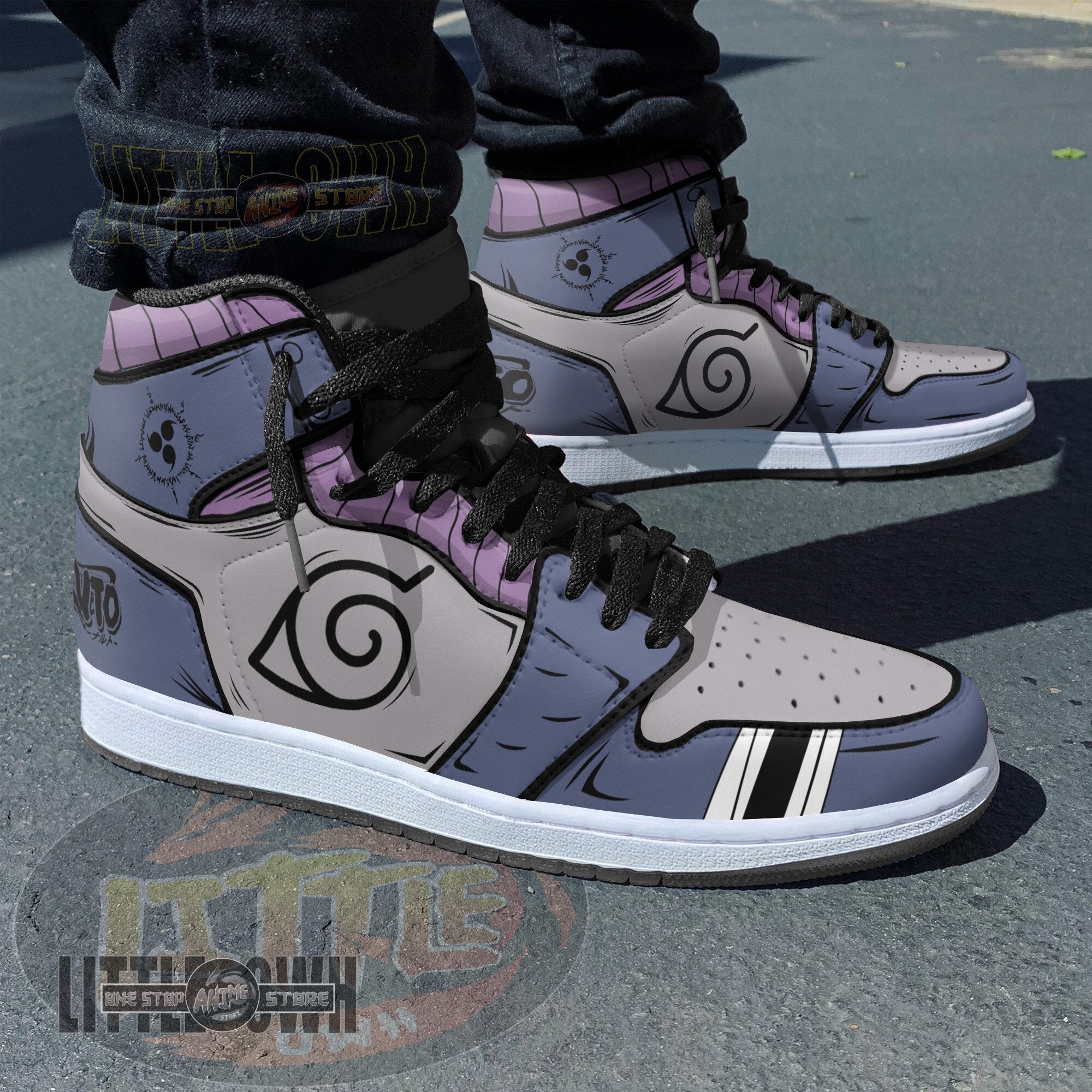 Ideafootwear Uchiha Sasuke AJ1 High Sneakers Shoes For Men And Women