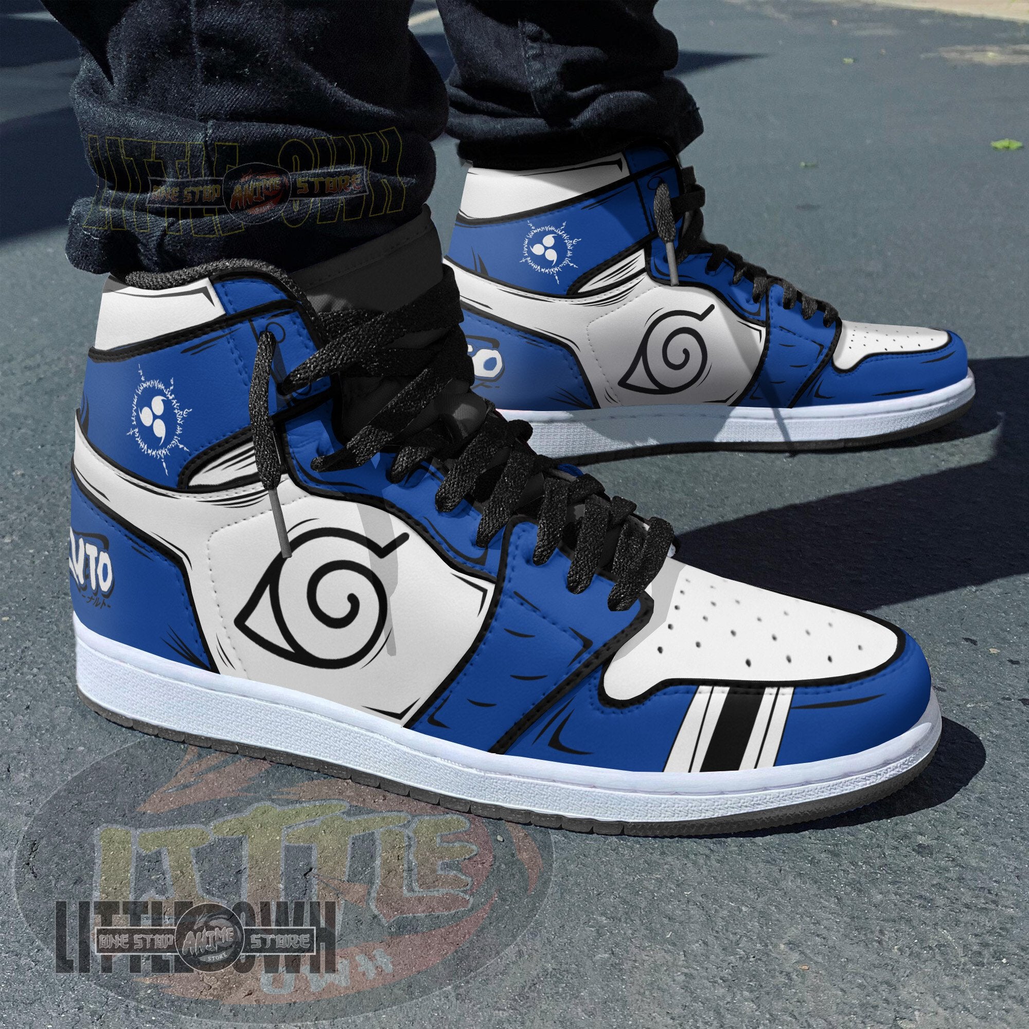 Ideafootwear Uchiha Sasuke Kid AJ1 High Sneakers Shoes For Men And Women