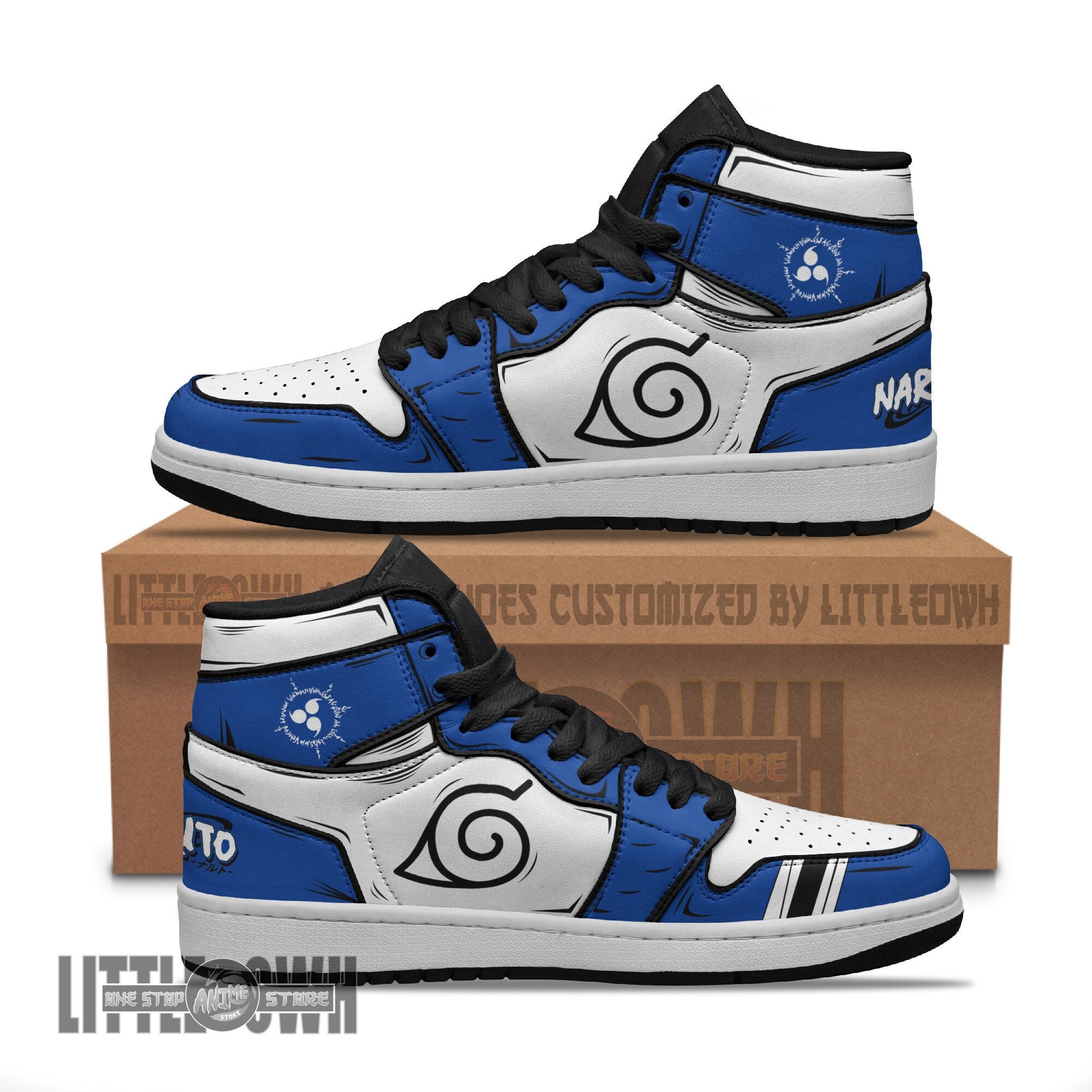 Ideafootwear Uchiha Sasuke Kid AJ1 High Sneakers Shoes For Men And Women
