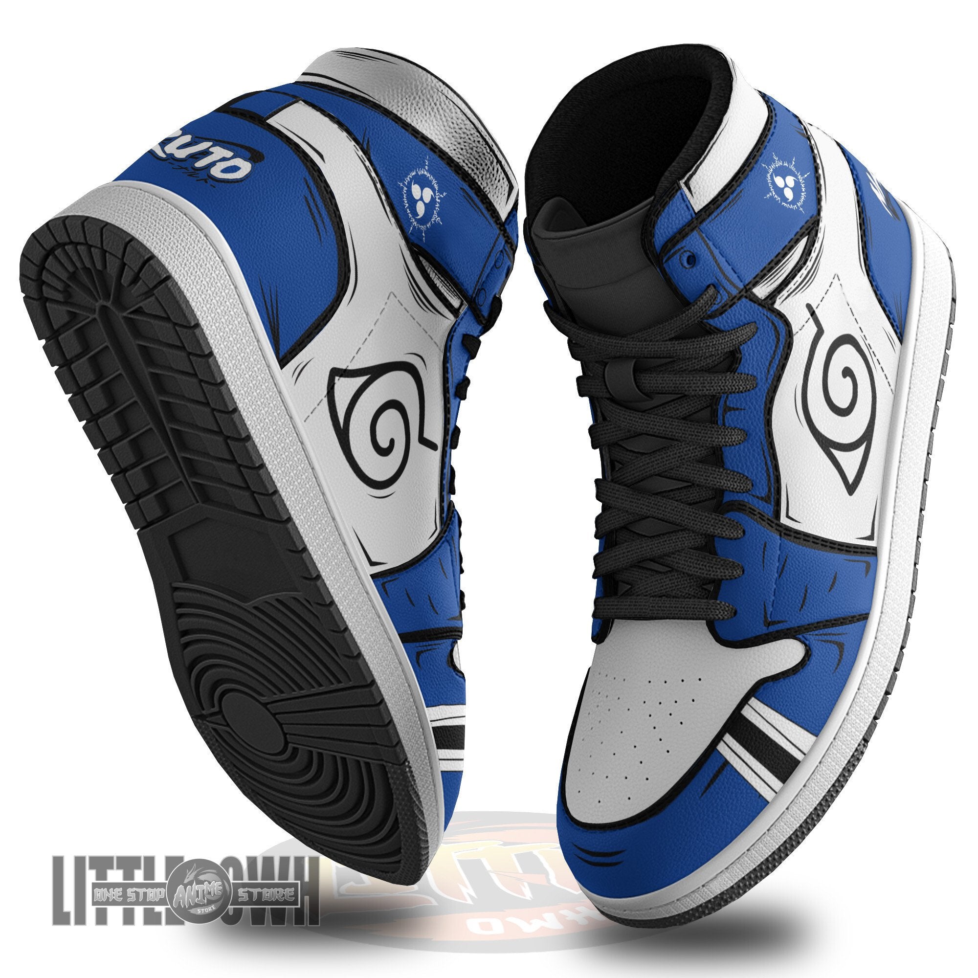 Ideafootwear Uchiha Sasuke Kid AJ1 High Sneakers Shoes For Men And Women