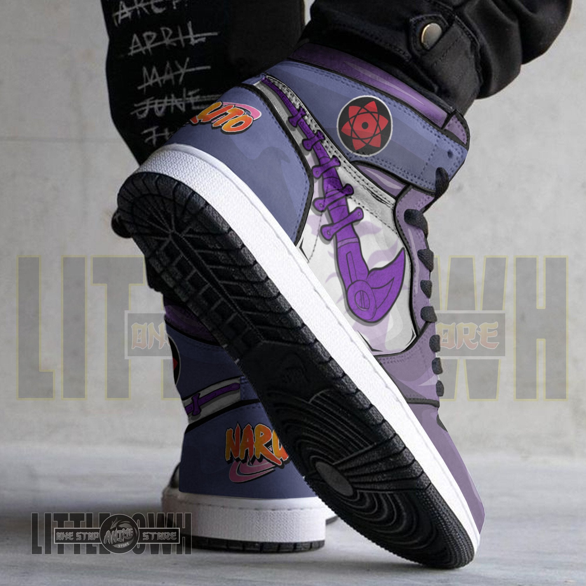 Ideafootwear Uchiha Sasuke Susanoo AJ1 High Sneakers Shoes For Men And Women