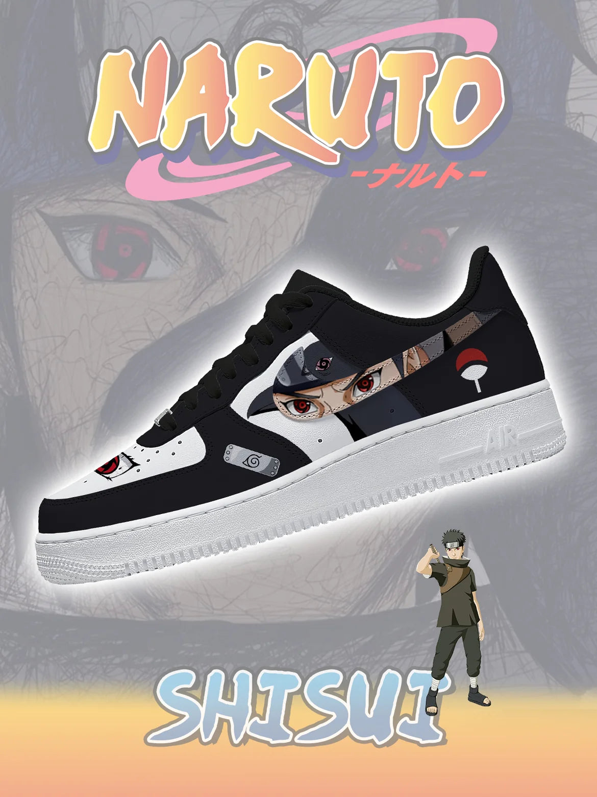 Ideafootwear Uchiha Shisui  Air Low-Top Sneakers Shoes For Men And Women 1