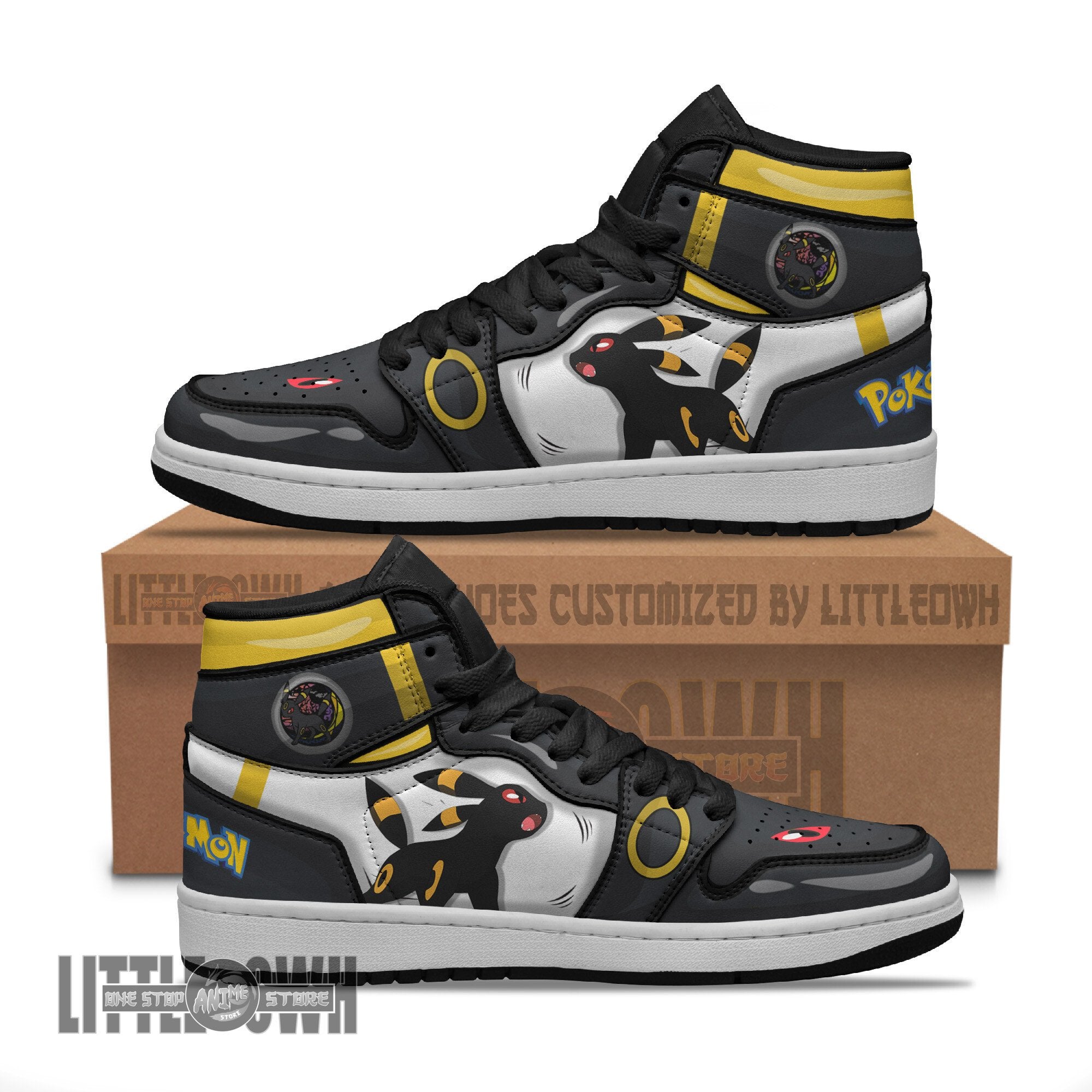 Ideafootwear Umbreon AJ1 High Sneakers Shoes For Men And Women