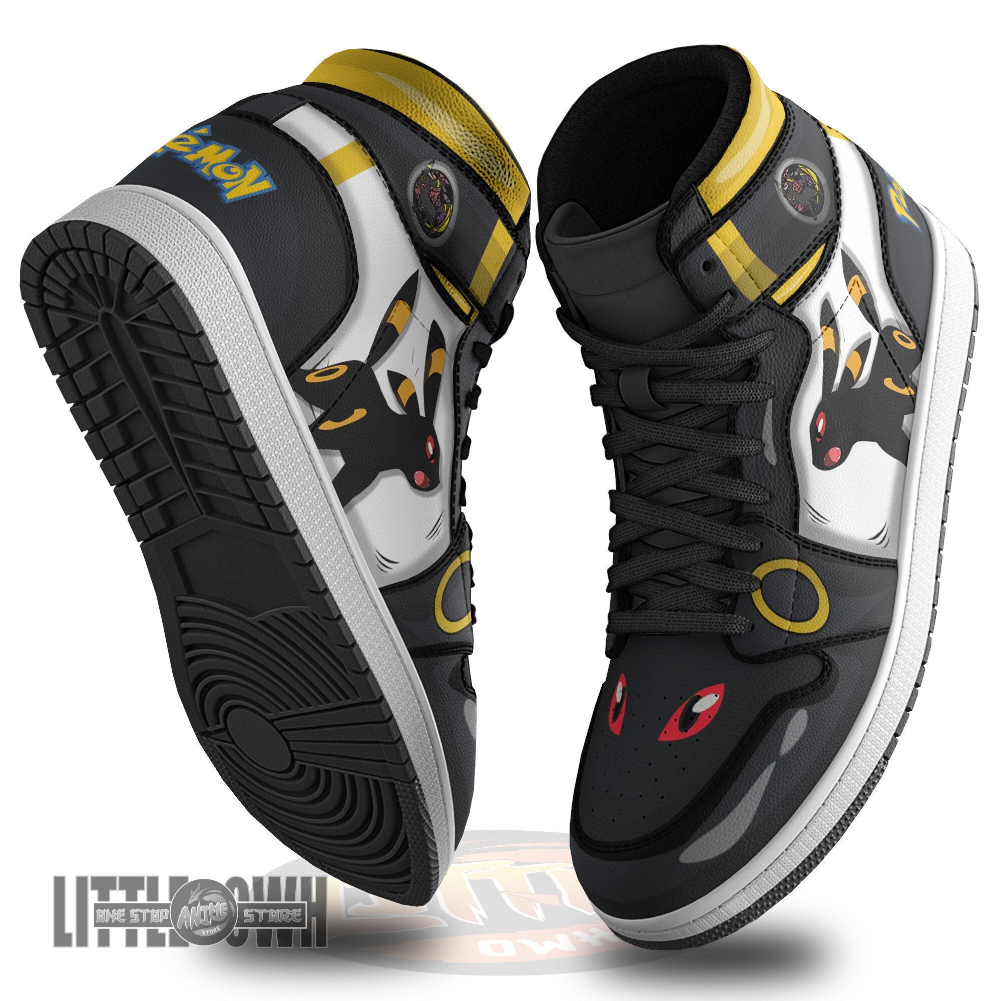 Ideafootwear Umbreon AJ1 High Sneakers Shoes For Men And Women