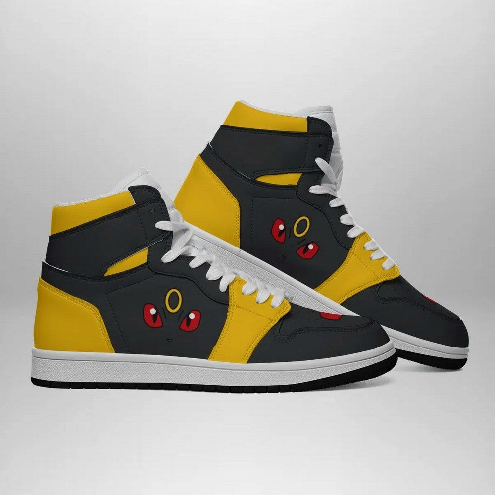 Ideafootwear Umbreon Face Pokemon  AJ1 High Sneakers Shoes For Men And Women