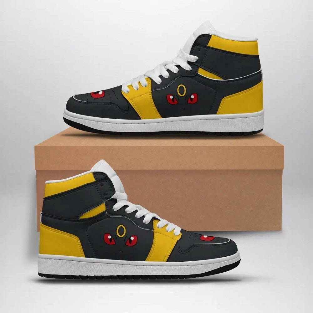 Ideafootwear Umbreon Face Pokemon  AJ1 High Sneakers Shoes For Men And Women
