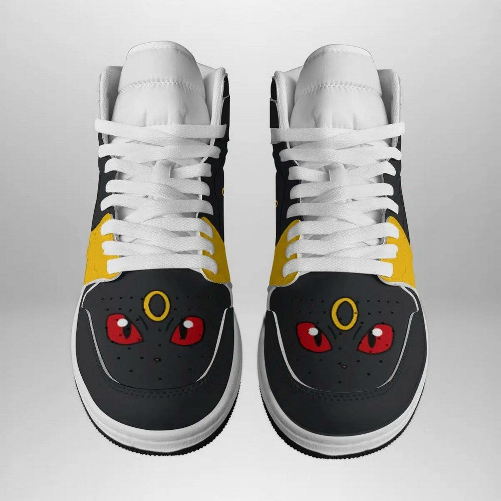 Ideafootwear Umbreon Face Pokemon  AJ1 High Sneakers Shoes For Men And Women