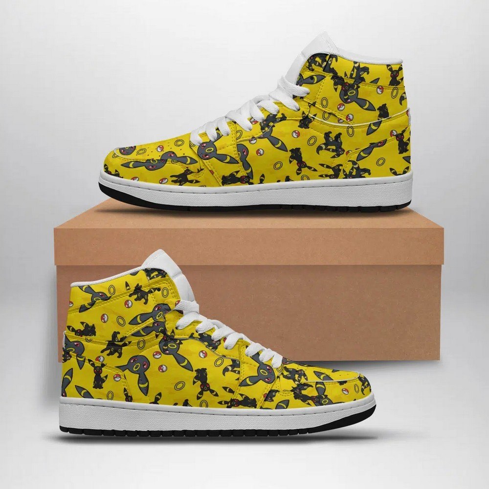 Ideafootwear Umbreon Pattern Pokemon  AJ1 High Sneakers Shoes For Men And Women