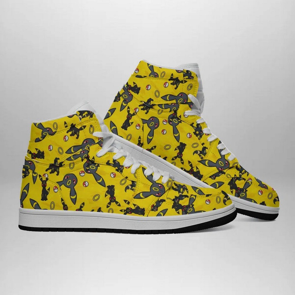 Ideafootwear Umbreon Pattern Pokemon  AJ1 High Sneakers Shoes For Men And Women