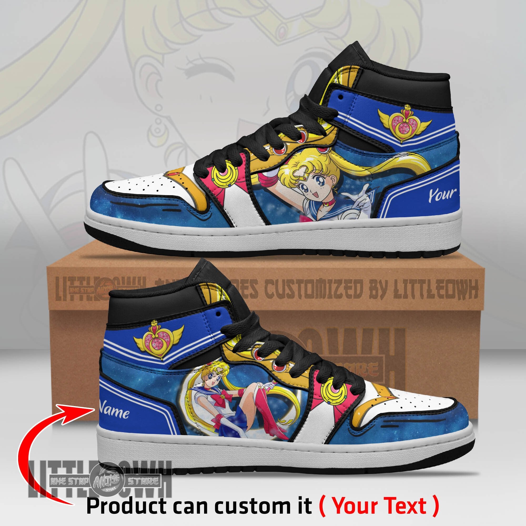 Ideafootwear Usagi Tsukino AJ1 High Sneakers Shoes For Men And Women