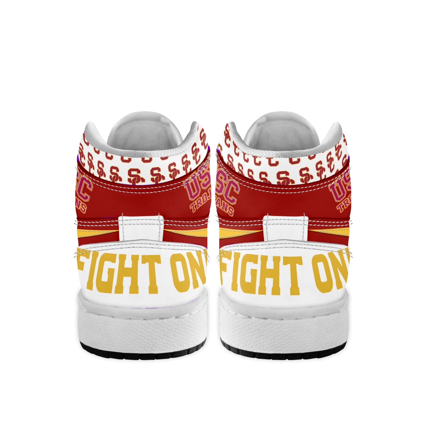 Ideafootwear USC Trojans AJ1 High Sneakers Shoes For Men And Women