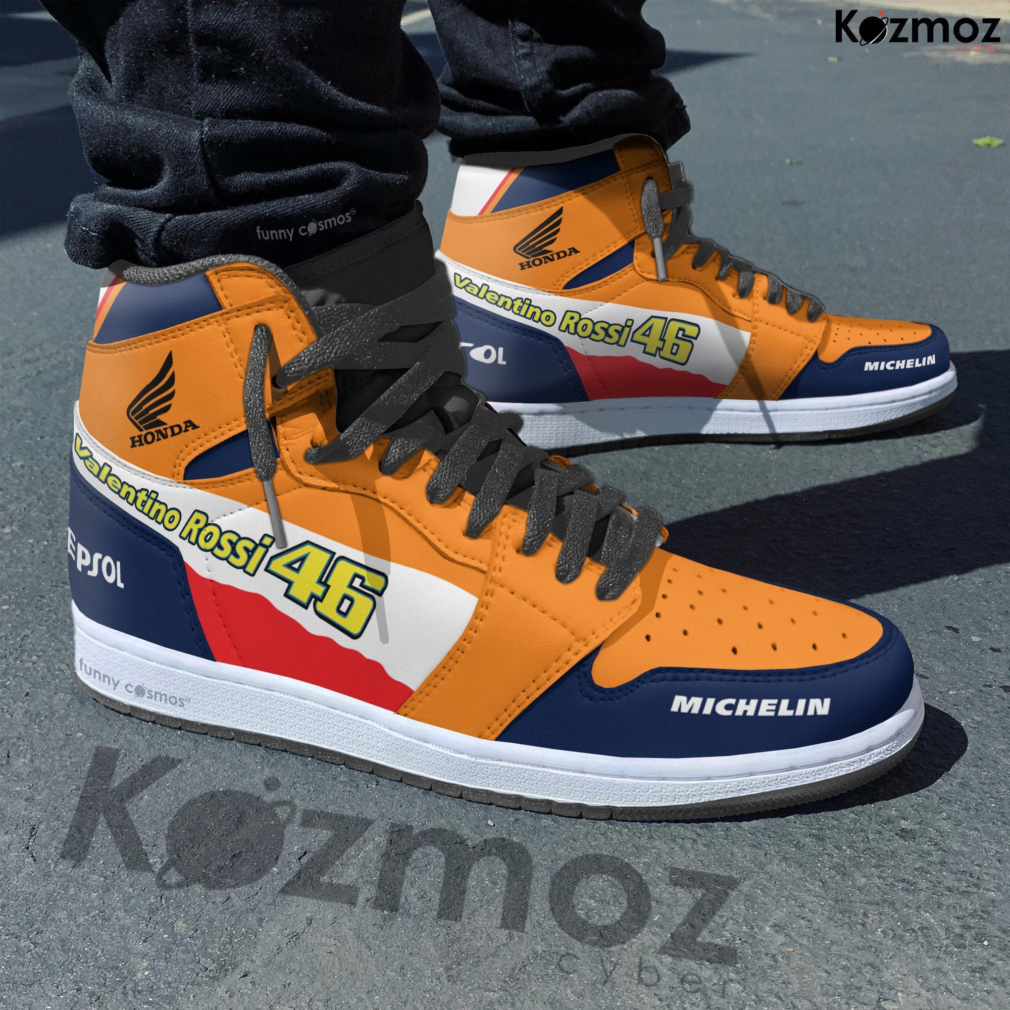 Ideafootwear Valentino Rossi AJ1 High Sneakers Shoes For Men And Women