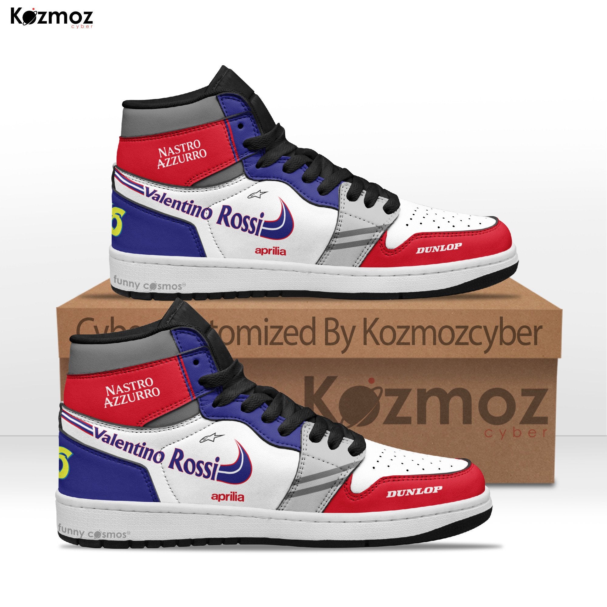 Ideafootwear Valentino Rossi AJ1 High Sneakers Shoes For Men And Women