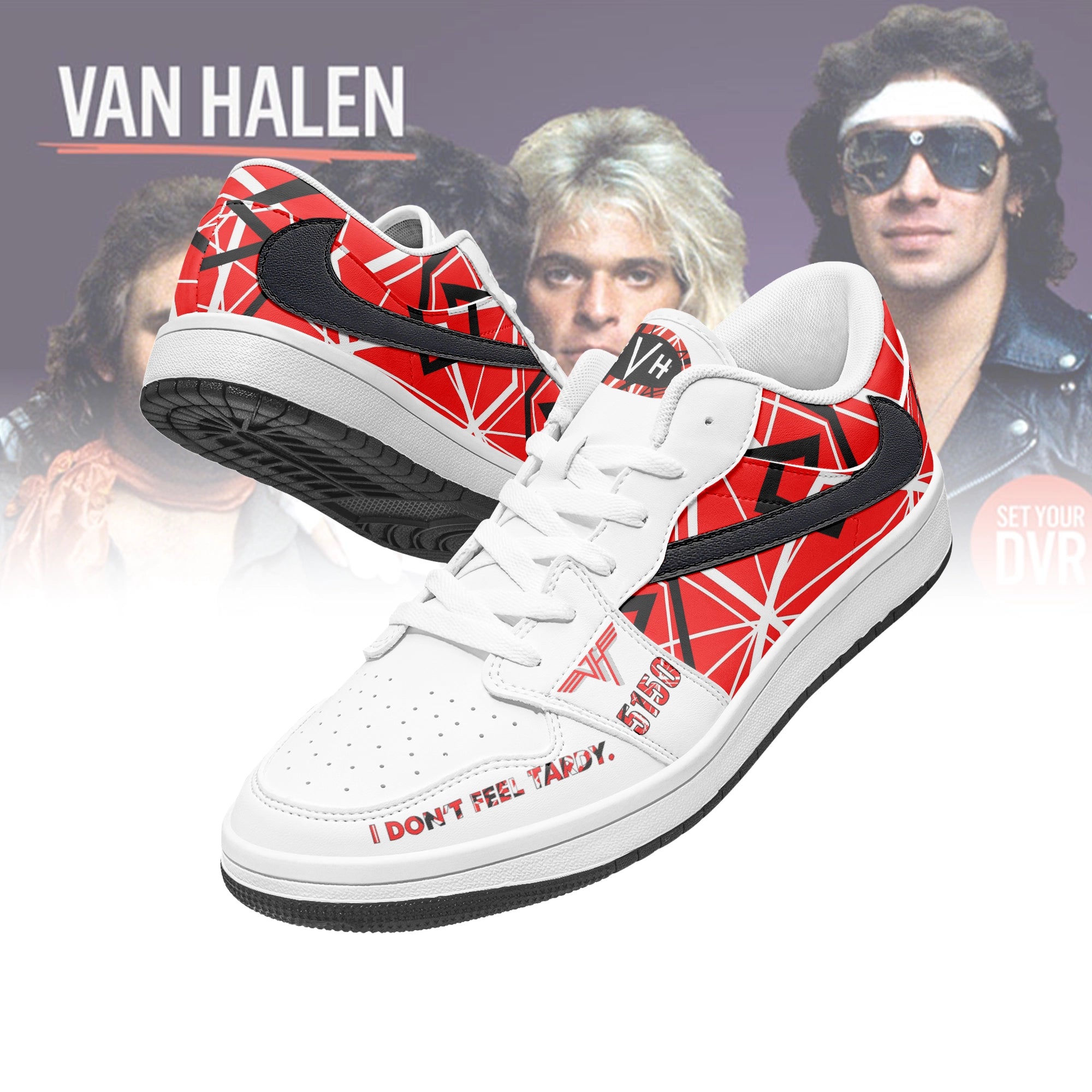 Ideafootwear Van Halen Band AJ1 Low Sneakers Shoes For Men And Women